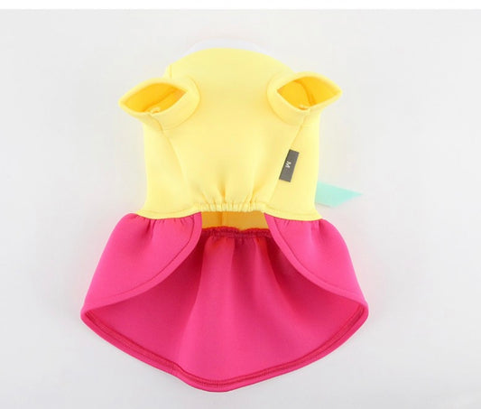 Korean Traditional Style Hanbok for Dog (Yellow/Red)