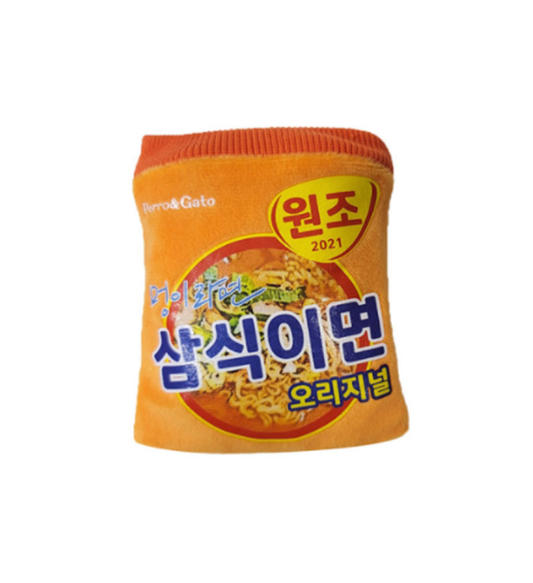 Korean Orange Ramen Soft Dog Toy
