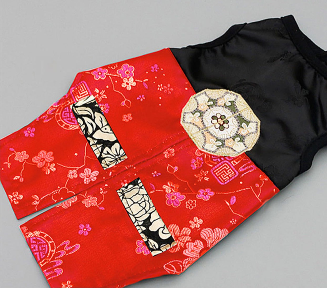 Premium Korean Traditional Hanbok Suit for Dogs (Red)